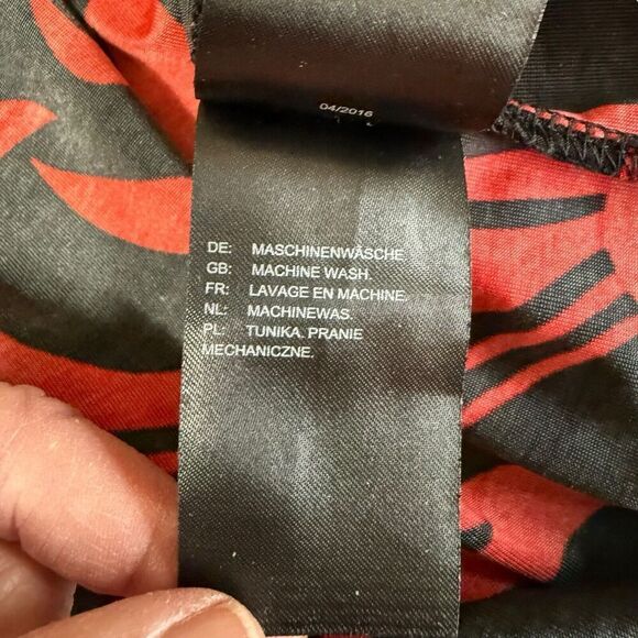 Ulla Popken Open Jacket Red Black 32/34 Artsy Classic Relaxed Stretch - Picture 5 of 8